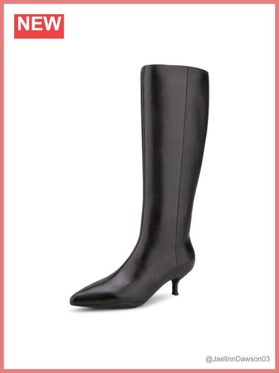 Shoes - Aerosoles Loano Knee High Equestrian Boots Leather Kitten Heel Zip
